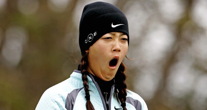 Michelle Wie yawning
